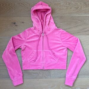 Hollister Soft Cropped Zip Hoodie XS Pink 💕